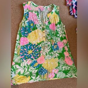 Lilly Pulitzer sleeveless Essie top floral print size extra small GUC
